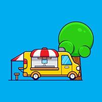 ilustración de icono de dibujos animados de camión de comida vector