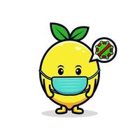 design of cute lemon character cartoon mascot.kawaii mascot character illustration for sticker, poster, animation, children book, or other digital and print product vector