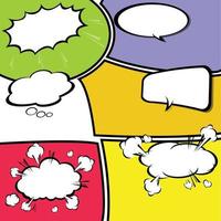 Comic speech bubbles and comic strip background vector illustration.