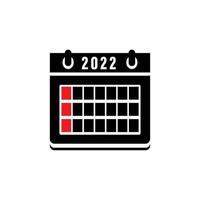 Gráfico de vector de ilustración del icono de calendario 2022