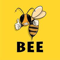 cute bee illustration eps 10 vector file