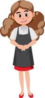 A housekeeper cartoon character on white background vector