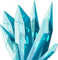 Blue crystal in cartoon style