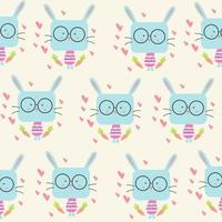 Vector illustration of rabbit  seamless pattern