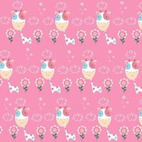 Vector illustration of pink cute cow vector illustration pattern