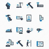 Builders and Construction Worker icons set vector