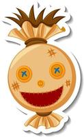 Head of scarecrow with happy face vector