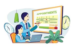 Appointment Scheduling Illustration concept. Flat illustration isolated on white background. vector