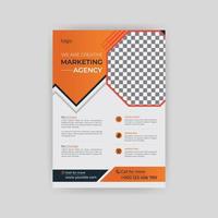 Business flyer design corporate flyer template geometric shape poster design brochure gradient abstract magazine background space for photo in A5 size vector