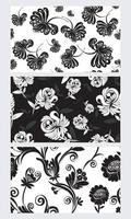 Set of Chrysanthemum Seamless pattern, japanese floral pattern with bell flower and leaves on gray background for wallpaper, textile, factory and wrapping vector