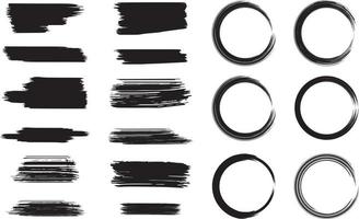 Black brush stroke banner template collection vector