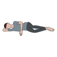 man leaning or sleeping on the floor character drawing on White background. vector