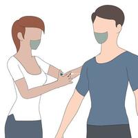 Vaccination hand drawn vector illustration.