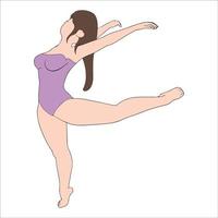 beautiful ballerina dance performer illustration on white background. vector