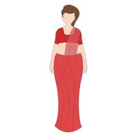 Women in Indian outfit Character illustration on white background. vector
