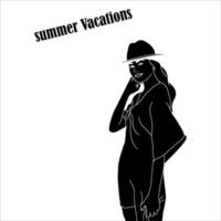 simple and attractive girl silhouette for your next travel project. vector