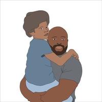 father and son digital illustration for fathers day. vector