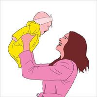 mothers day character illustration on white background. vector
