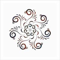 Decorative round pattern hand drawn vector illustration.