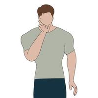 digital drawing of men blowing kiss illustrated on isolated background. vector