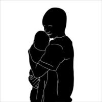 mothers day character silhouette on white background. vector