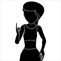 Girl in aggressive pose. vector