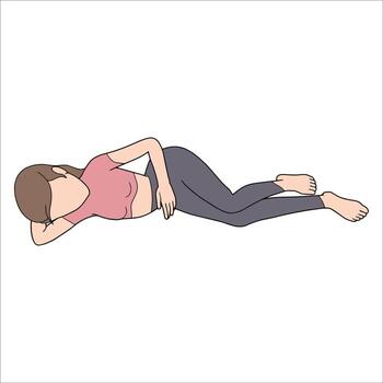 This is the series of Images that contains - Women sleeping or leaning on the floor. these character drawings look similar but body shapes are different in all the drawings. vector