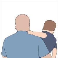 father and son digital illustration for fathers day. vector