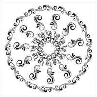 Decorative round pattern hand drawn vector illustration.