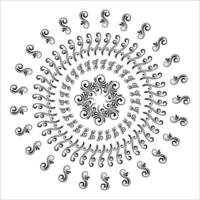 Decorative round pattern hand drawn vector illustration.