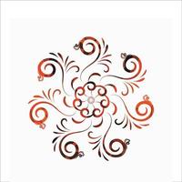 Decorative round pattern hand drawn vector illustration.