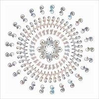 Decorative round pattern hand drawn vector illustration.