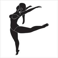 Ilustración hermosa del ejecutante de la danza de la bailarina en el fondo blanco. vector