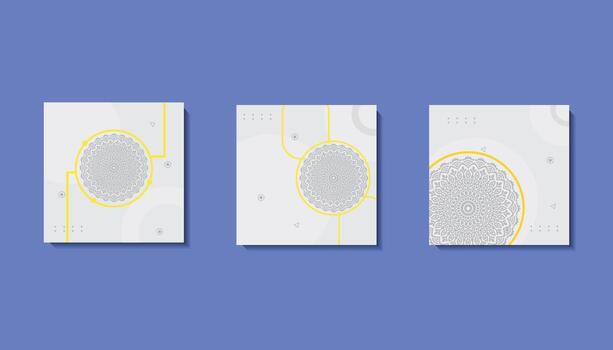 Mandala ornate background with social media banner vector