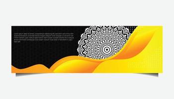 Mandala ornate background with social media banner vector