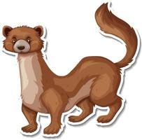 Weasel animal cartoon sticker vector