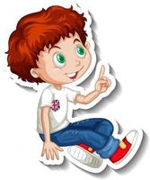 Red hair boy cartoon character vector