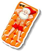 Santa Claus on inflatable pool float vector