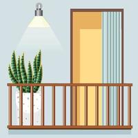 Ventanas retro de estilo europeo antiguo con pequeño balcón vector