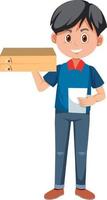 Delivery man cartoon character on white background vector