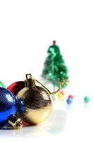 Christmas Decoration Christmas ball and ornaments with the branch of Christmas tree photo