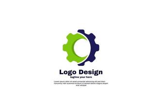 abstract creative gear concept logo design template vector