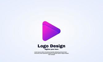 stock vector abstract play button logo design vector