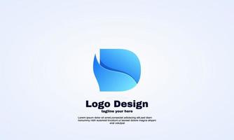 illustrator abstract initial D logo material vector
