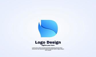 ilustrador abstracto inicial d logo material vector