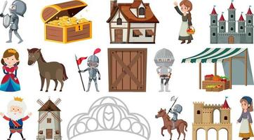 Set of fantasy cartoon characters vector