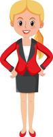 A secretary cartoon character on white background vector