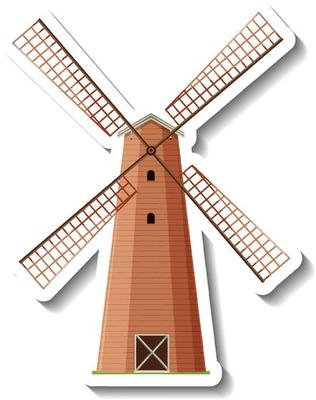 Isolated windmill in cartoon style