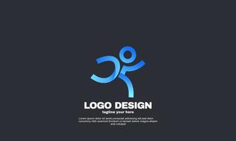 abstract idea brand or inspiration running man delivery and sport fitness design vector