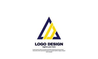 awesome creative corporate business company simple idea design triangle logo brand element identity design vector